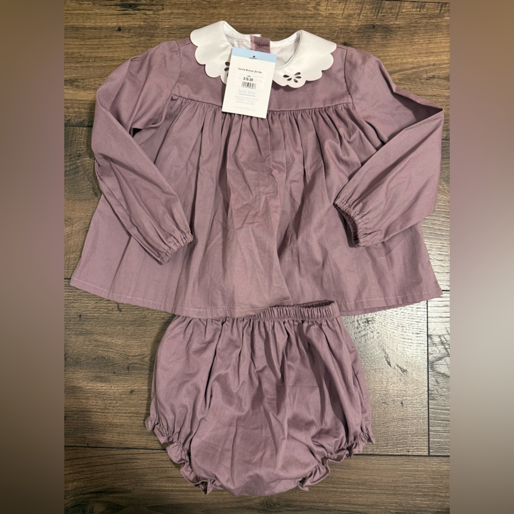 Bella Bliss Mauve Dress and Bloomers Set